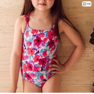 GIRLS VIOLET RUFFLE SWIMSUIT | PatBO